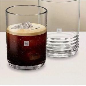 Set of 2 Nespresso BARISTA RECIPE SMALL Coffee Mug SET CUP TEMPERED GLASS